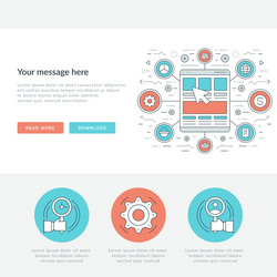 Flat line business concept web site header vector