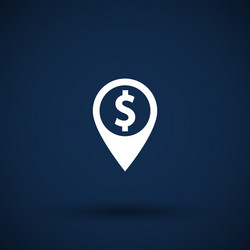 Map pointer with dollar sign icon vector