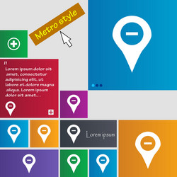 minus map pointer gps location icon sign metro vector image