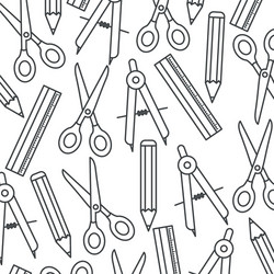 pattern ruler and scissors tool icon vector image
