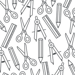 Pattern ruler and scissors tool icon vector