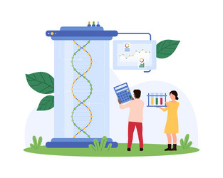 scientists evaluating dna data concept vector image