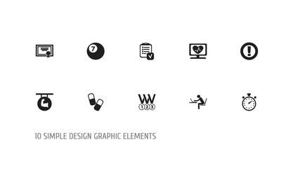 set of 10 editable mixed icons includes symbols vector image