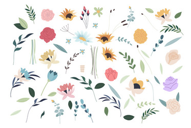 Floral Spring Bouquet - Pastel Vector Image