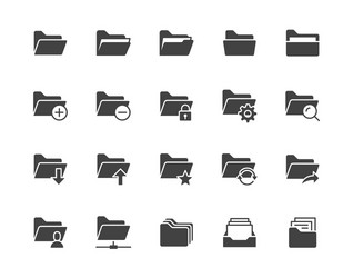 Folder Icon Set - File Management vector image