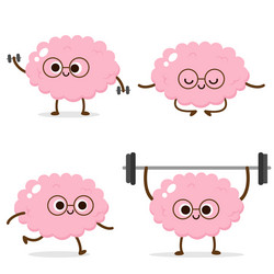 Running Brain with Dumbbells vector image