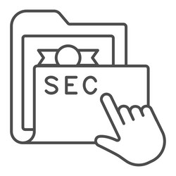 secret folder with pointer thin line icon web vector image