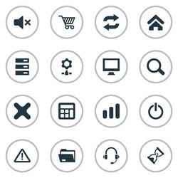 set of simple device icons vector image