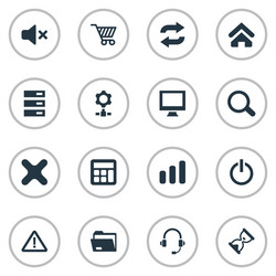 Set of simple device icons vector