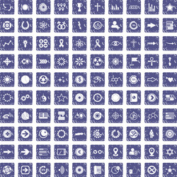 100 graphic elements icons set grunge sapphire vector