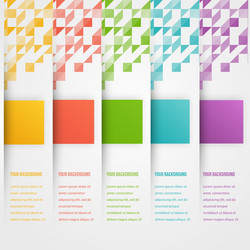 abstract triangle template banner color set vector image