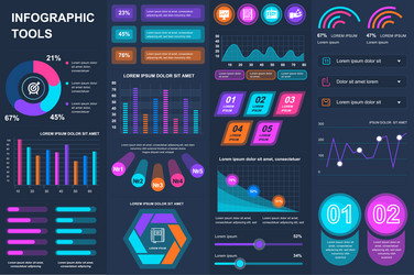 Bundle infographic ui ux kit elements vector