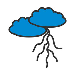 Realistic cloud and lightnings Royalty Free Vector Image