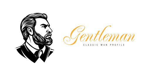 gentlemans emblem on white background vector