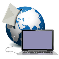 globe with notebook vector image