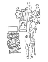 Retail Checkout Queue vector image