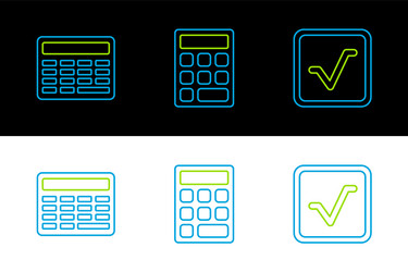 set line square root calculator and icon vector image