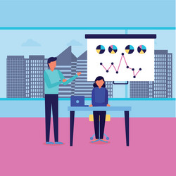 workflow and infographic design vector image