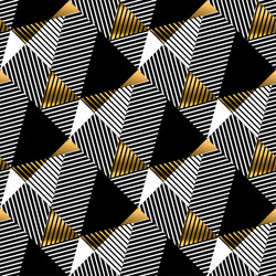 abstract gold and black geometric seamless pattern vector image