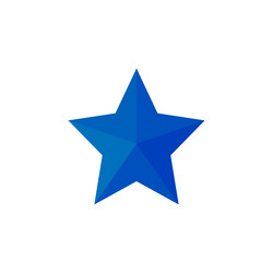 Blue star icon flat design vector