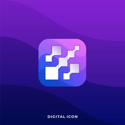 Digital media icon box colorful design template vector