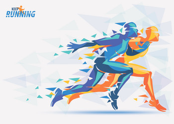 Dynamic Running Athletes Background vector image