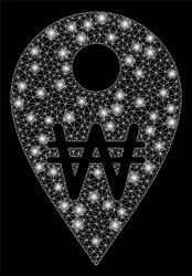 flare mesh 2d korean won map marker with vector image