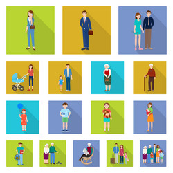 isolated object generation and happy icon set vector image