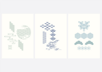 japanese background with geometric pattern vector image