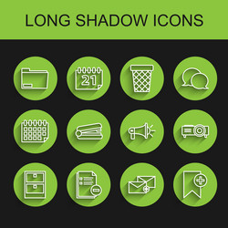 set line archive papers drawer document vector image