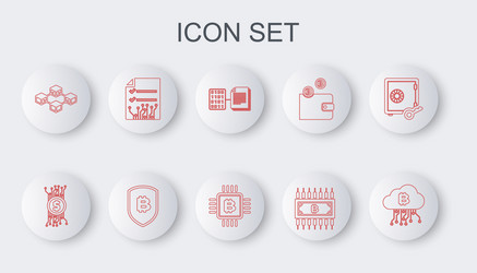 set line cryptocurrency cloud mining bitcoin vector image
