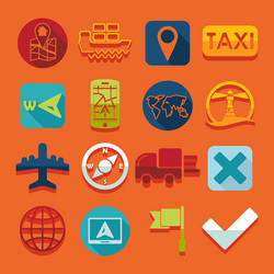 set of navigation icons vector image