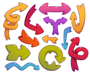 set of quirky arrows isolated on background vector image