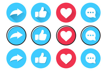 set of social network icons in a flat design vector image