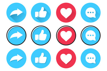 Set of social network icons in a flat design vector