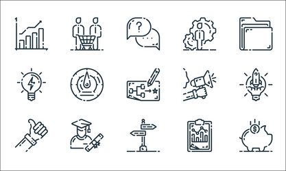 startup line icons linear set quality vector image