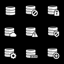 white database icon set vector image