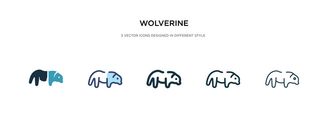 Wolverine icon in different style two colored vector