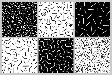 abstract lines sign and symbols seamless pattern vector image