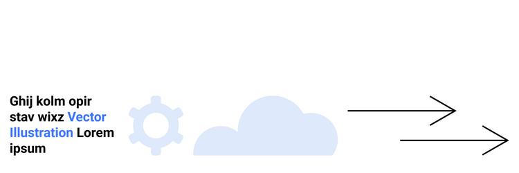 cloud and gear with arrows representing data flow vector image