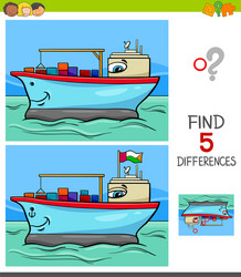 differences game with container ship vector image