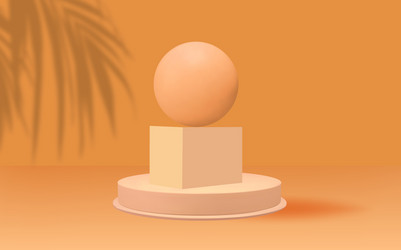 empty 3d round podium with prism overlaylight vector image