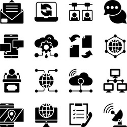 pack cloud technology and networking solid vector image