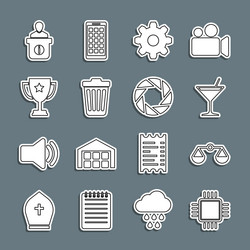 set line processor with cpu scales of justice vector image
