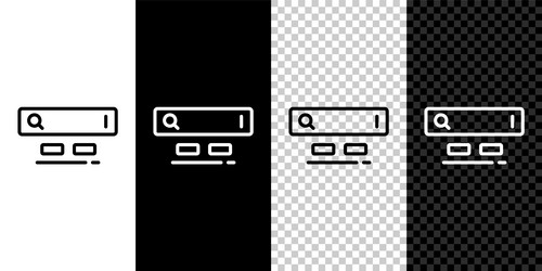 set line search engine icon isolated on black vector image