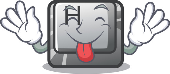 tongue out button h on a character vector image