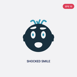 two color shocked smile icon from user interface vector image