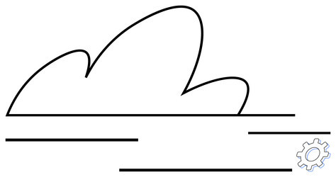 abstract cloud and gear design representing vector image