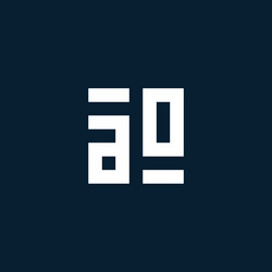 ao initial monogram logo with geometric style vector image