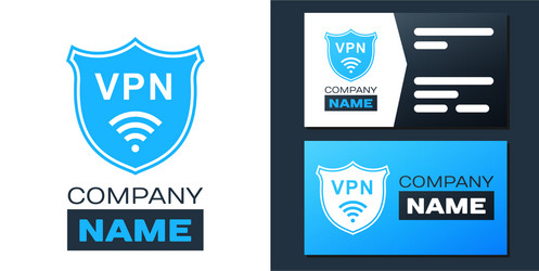 logotype shield with vpn and wifi wireless vector image